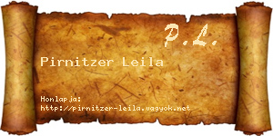 Pirnitzer Leila névjegykártya